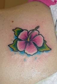 tilbage sød lille rose hawaiiansk blomster tatoveringsmønster