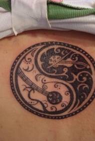 patrón de tatuaje de chismes de estilo musical yin y yang