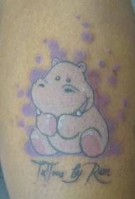 back cute pink Color hippo letter tattoo pattern