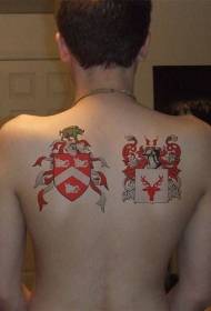 insignia roja y blanca de nuevo patrón de tatuaje