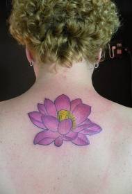 back purple lotus tattoo pattern