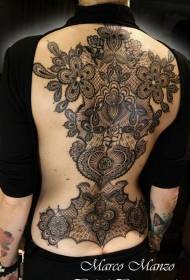 späť úžasné veľkoplošné kvety Dekoratívne tetovanie