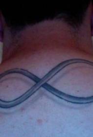 back black and white infinity symbol tattoo pattern