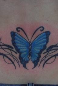 patrón de tatuaje de mariposa linda espalda de niña