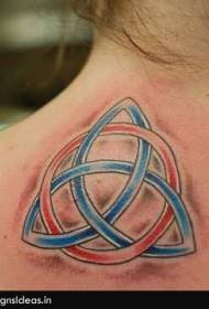 leđa keltski stil višebojni uzorak tetovaža čvorova