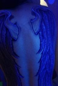 back incredible fluorescent wing tattoo Pattern