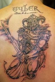 Costas linda guerreira arte tatuagem padrão