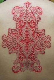Back cut meat flower totem tattoo pattern
