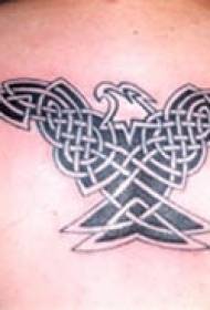 Celtic style eagle back tattoo pattern