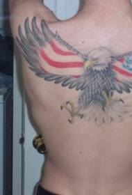 Aigle en arrière avec motif de tatouage ailes drapeau américain