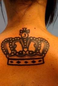 Back Black Crown Tattoo Pattern