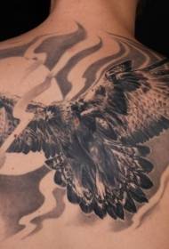 zurück fliegende Adler Mond Tattoo Muster