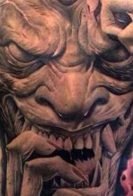 patrón de tatuaje de cara de bruja monstruo increíble espalda completa