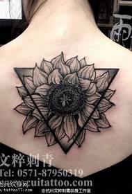 tillbaka triangel solros tatuering mönster