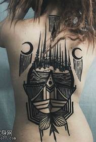 back castle totem tattoo pattern