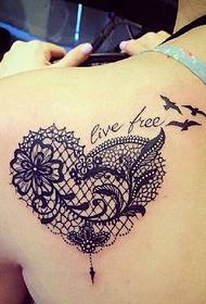 Non-mainstream girl back love Totem Tattoo Tattoo