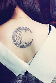 girls back on personality moon tattoo