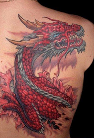 fashion cool back European and American dragon tattoo pattern
