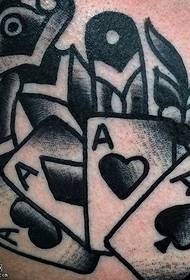 back sting poker tattoo pattern