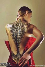 Back realistic rib tattoo pattern