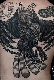 back bald eagle tattoo pattern