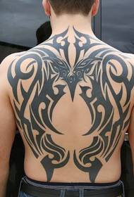 handsome back tribal totem tattoo pattern