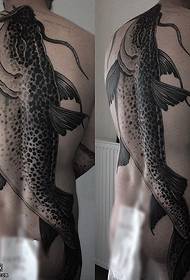 patró de tatuatge de peix de mar