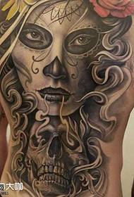 back death girl tattoo pattern