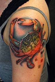 shoulder color big crab tattoo pattern