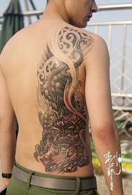 male back brave troops classic tattoo