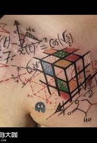 Back Rubik's Tattoo Pattern