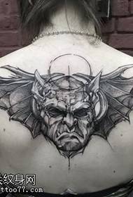 назад класичний візерунок татуювання Бетмена