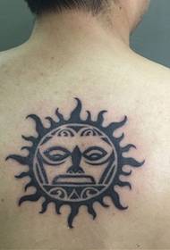 trendy male sun tattoo pattern