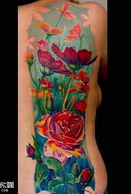 Blumen-Tattoo-Muster zurück