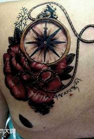 back compass tattoo pattern
