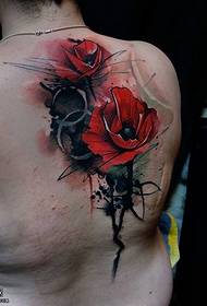 Back Ink Poppy Tattoo Pattern