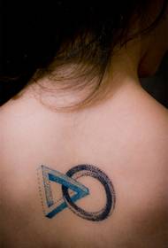 girl back color graphic personality tattoo