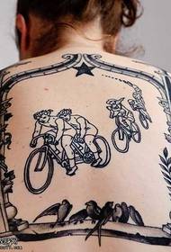 back a bicycle race tattoo pattern