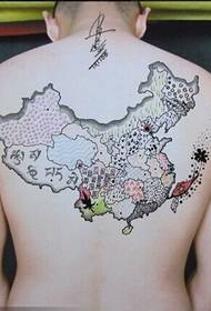 atgal asmenybė Kinijos žemėlapis tatuiruotė žemėlapis