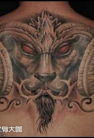 Zadní zlé ovce ďábel tetování vzor