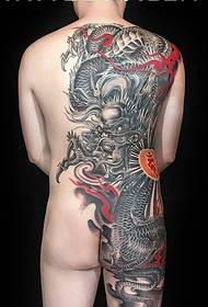 80 πίσω ανδρών μεγάλο κακό μοτίβο τατουάζ δράκων