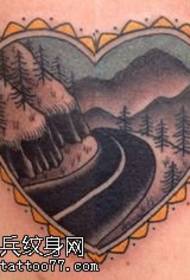 back of the mountain Road Tattoo Pattern