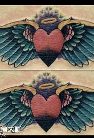 modèle de tatouage ailes d'amour arrière