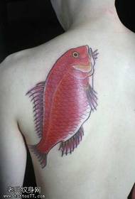 Back Red Fish Tattoo Pattern