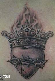 Efterkant Crown Heart Tattoo Patroon