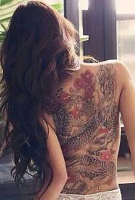 isang hanay ng back domineering pattern ng tattoo ng dragon