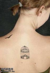 back birdcage tattoo pattern