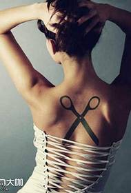 Back Scissors Tattoo Pattern
