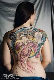 costas linda garota bonita tatuagem padrão