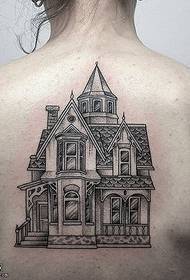 modello di tatuaggio edificio posteriore
